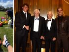 Bailey Smith's Instagram post, and right, Smith and Curnow at last month's Brownlow Medal.
