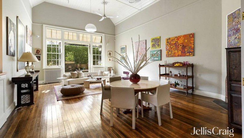The home contains many of its original period details including soaring timber lined ceilings, character windows and hardwood floors.