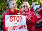 Hundreds of thousands of Australians have rallied in desperate support of a ceasefire in Gaza. (Bianca De Marchi/AAP PHOTOS)