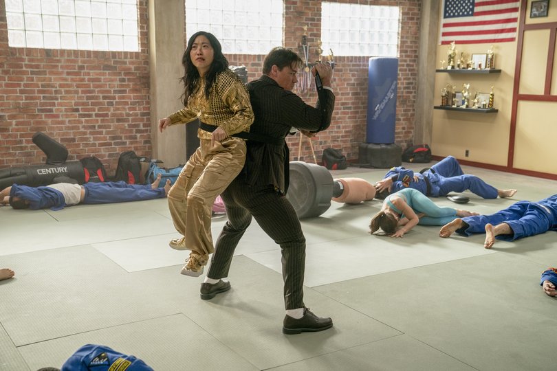 Awkwafina and John Cena in Jackpot.