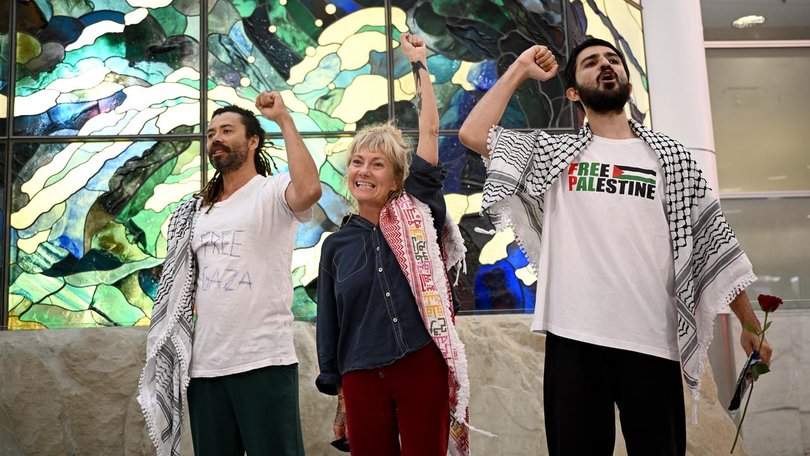 Asutralian activists Abu Bakr Rafiq, Juliet Lamont and Hamish Paterson are back on Australian soil.