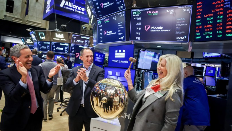 Phoenix Education Partners Inc., the owner of the University of Phoenix, climbed 19% after its IPO.