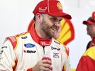 Brodie Kostecki chats with engineer George Commins after topping Friday's Bathurst 1000 qualifying. (Dan Himbrechts/AAP PHOTOS)