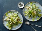 Chicken and celery salad with wasabi-tahini dressing. Food Stylist: Barrett Washburne.