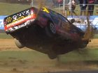 Dave Casey’s SuperUte flipped twice at the final corner.