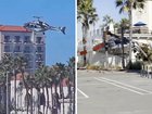 Five people have been rushed to hospital after a helicopter lost control and crashed near a busy California beach.