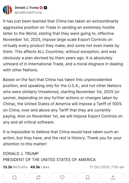 Donald Trump rattled markets by unleashing a string of threats against China.