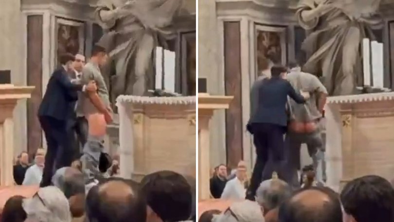 Man does the unthinkable infront of worshippers inside St Peter's Basilica.