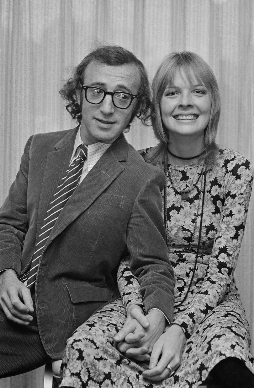 Woody Allen with Diane Keaton, his girlfriend at the time, at the Hilton Hotel, London, 18th October 1970.
