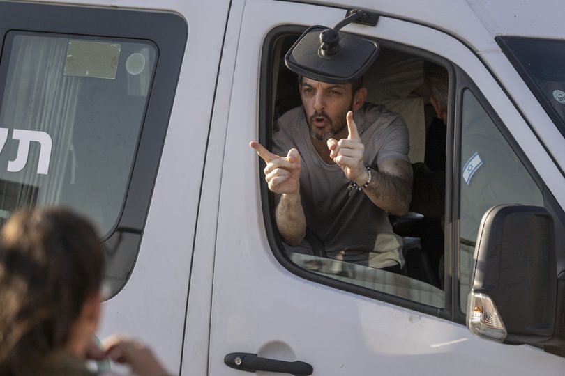 David Cunio, a hostage released from the Gaza Strip, is on his way to Sheba Medical Centre.