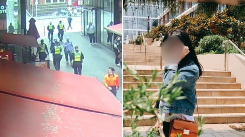 A woman was allegedly stabbed by a stranger on her way to walk.