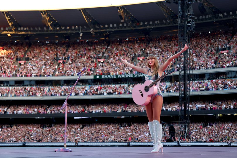 Taylor Swift performs at Melbourne Cricket Ground on February 16, 2024.