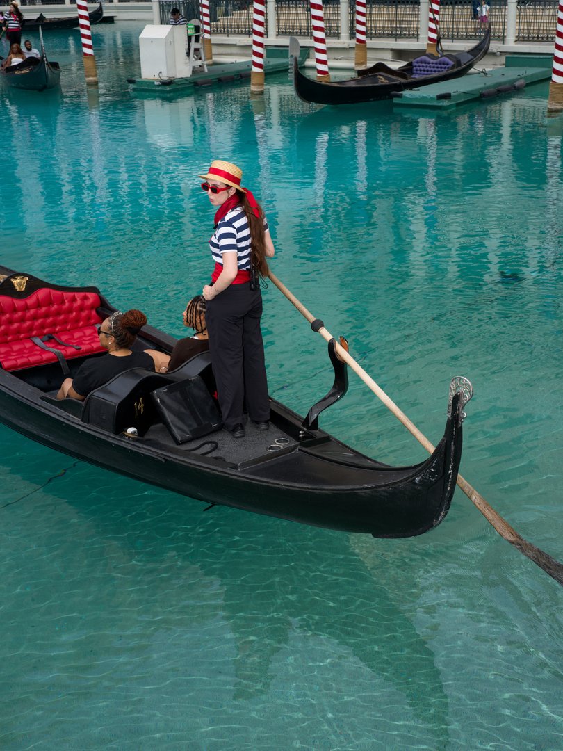 A gondolier at the Venetian in Las Vegas.