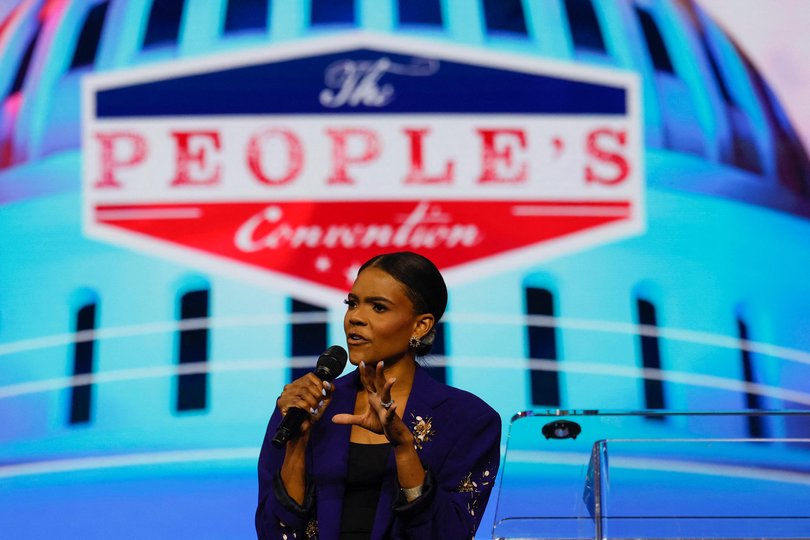 Candace Owens on stage during "Turning Point's The Peoples Convention" on June 14, 2024 in Detroit.