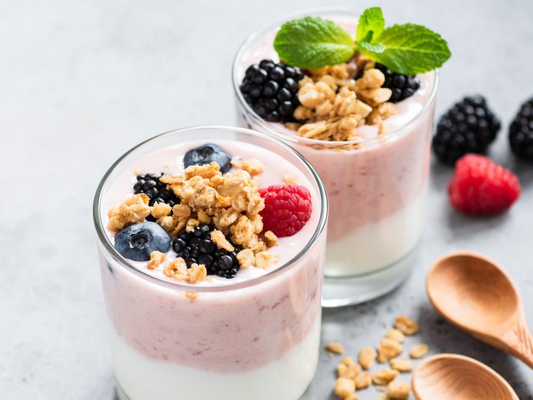 Eating foods like Greek yoghurt, fruit and nuts will trigger the “full” hormone. 