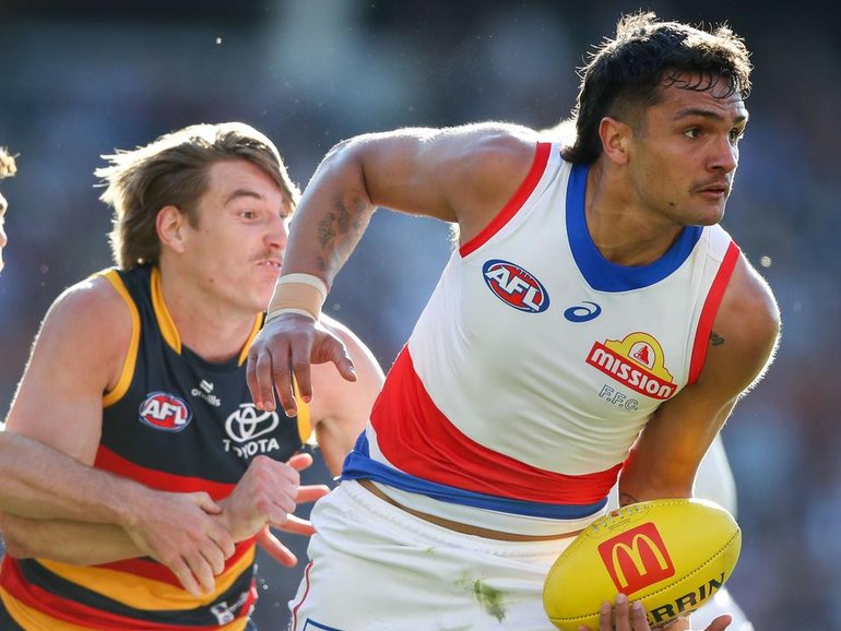 Jamarra Ugle-Hagan is off to the Gold Coast and has thanked the Western Bulldogs for the move. (Matt Turner/AAP PHOTOS)