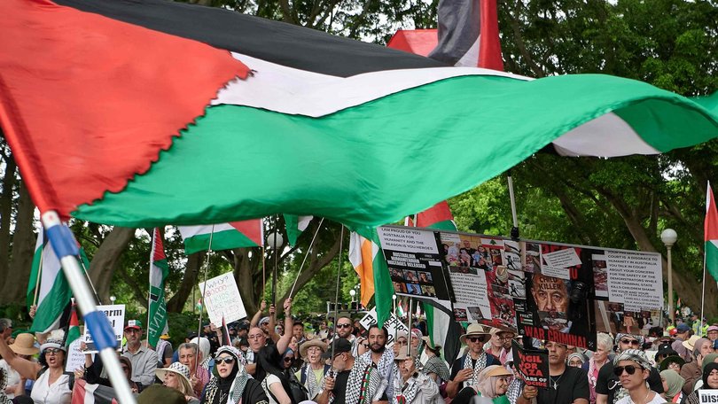 Joshua Lees launched a constitutional challenge action against the state of NSW’s anti-protest laws on behalf of the Palestine Action Group. NewsWire / Flavio Brancaleone