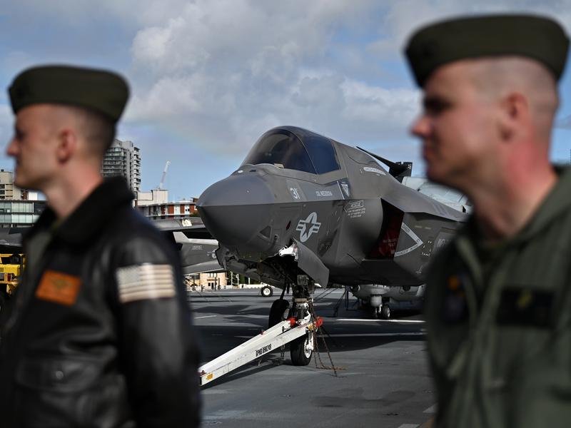 Critical minerals are vital for military equipment like fighter jets and renewable technologies. (Steven Saphore/AAP PHOTOS)