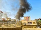 Smoke rises up from the site of explosions in Kabul on October 15, 2025, amid heavy border clashes between Afghanistan and Pakistan. 