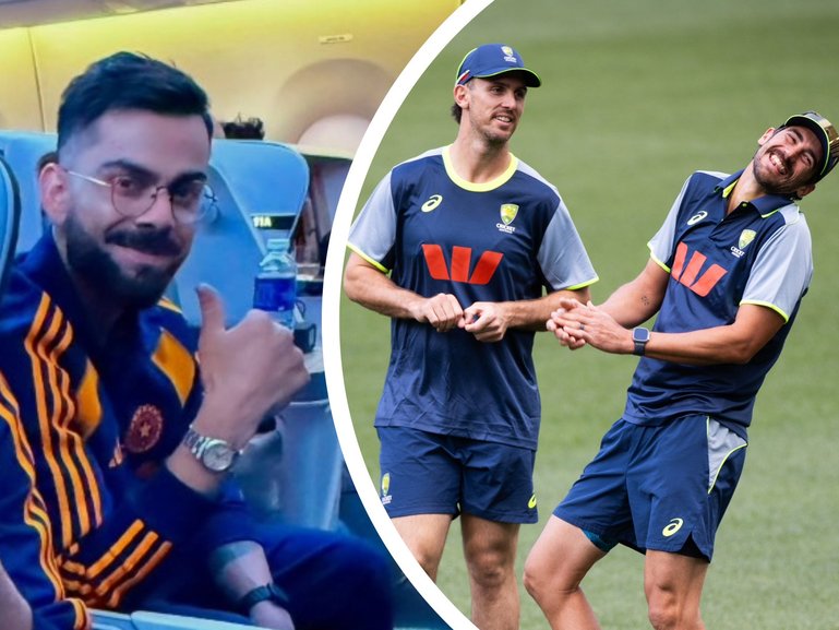 As Shubman Gill and Virat Kohli landed in Perth, the Aussies - led by Mitch Marsh and Mitchell Starc - took to Optus Stadium to train.