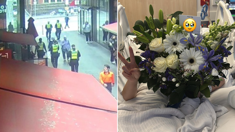 A woman was allegedly stabbed by a stranger on her way to walk.