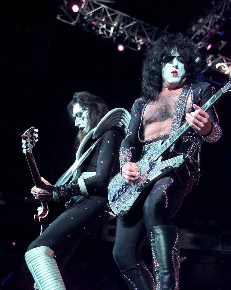 Ace Frehley, left, and Paul Stanley.