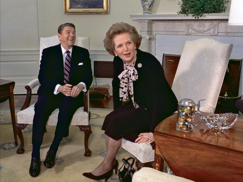 Ronald Reagan and Margaret Thatcher.