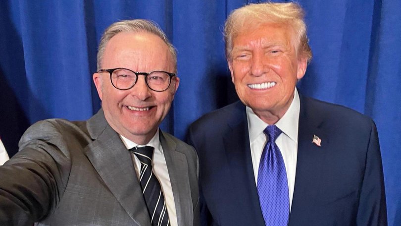 Prime Minister Anthony Albanese briefly met US President Donald Trump in New York last month. Picture: Prime Minister’s Office
