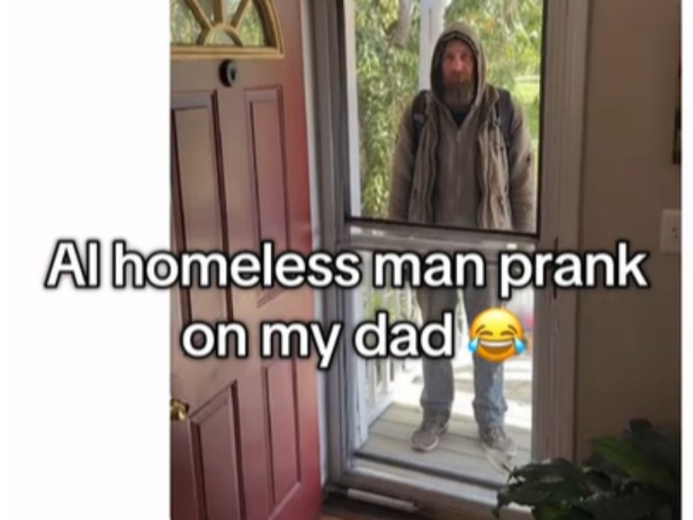 The dangerous online trend sees users taking AI generated images of ‘homeless intruders’ to trick friends & family into thinking their homes have been invaded.