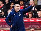 Ange Postecoglou shouts instructions during what proved to be his last game in charge of Forest. 