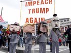 Demonstrators dress up as they bring their No Kings protest to the national Mall in Washington DC. 