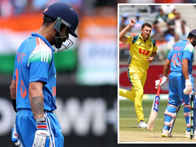 Virat Kohli made a duck while Rohit Sharma was dismissed for eight.