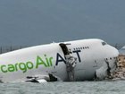 Plane crashes into sea at Hong Kong airport.