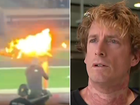 The act involved Michael streaking while Marty played a disgruntled security guard chasing him down with a fiery whip.