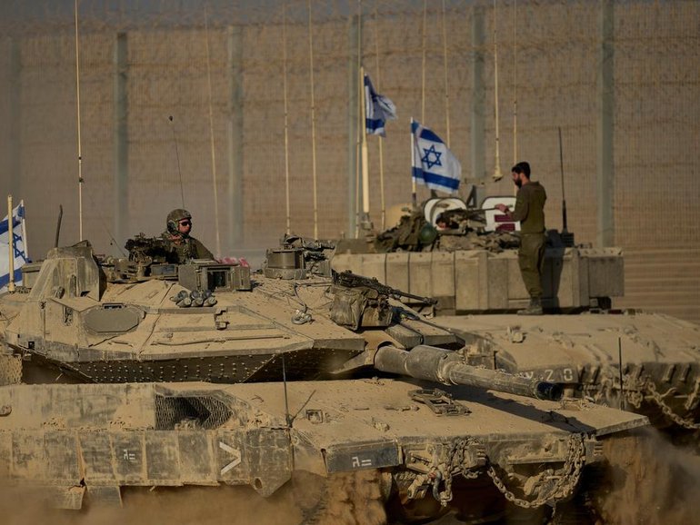 Palestinian medics say three more people were killed by Israeli tank fire near the ‘yellow line’.
