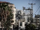 Smoke rises after Israeli airstrike hit al-Bureij camp despite ceasefire in Gaza Strip.