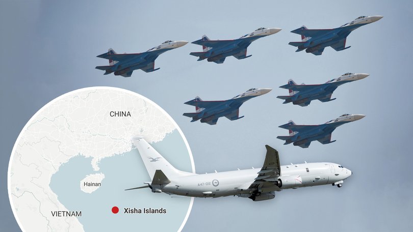 Su-35 heavy fighters were used to fire flares at RAAF aircraft..