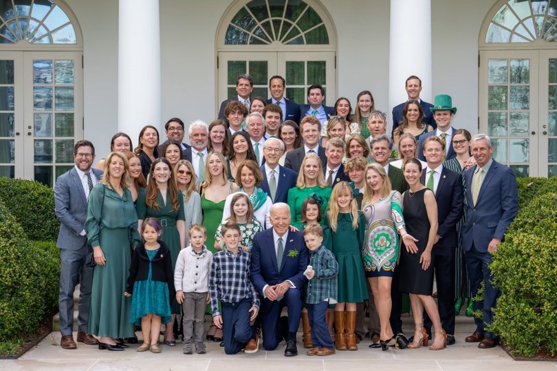 Members of the current Kennedy family with former President Joe Biden on St Patrick’s Day 2024.