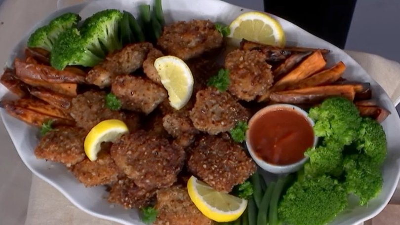 Seeded chicken nuggets