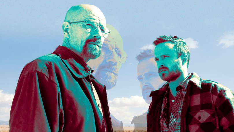 Bryan Cranston and Aaron Paul in Breaking Bad.