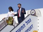 Vice President JD Vance and Second Lady Usha Vance arrive at Ben Gurion airport in Tel Aviv.
