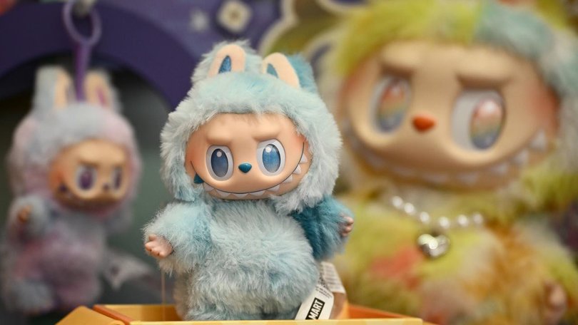 Police have uncovered dozens of rare Labubu dolls, worth $9000, from a home in Melbourne. (Joel Carrett/AAP PHOTOS)