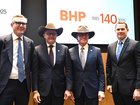 BHP head of US corporate and rxternal affairs Dominic Perrottet, Prime Minister Anthony Albanese, US Secretary of the Interior Doug Burgum and President of Americas for BHP Brandon Craig at the lunch-time reception.