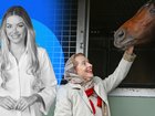 Gai Waterhouse with Sir Delius before he was scratched from the Cox Plate and Melbourne Cup..