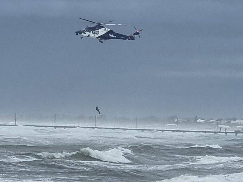 Two men died after being swept into the water at Frankston Pier. Picture: Facebook/Hans Vanderstadt