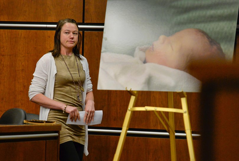 Ellie Wilkins, then known by the first name of Michelle, in court.
