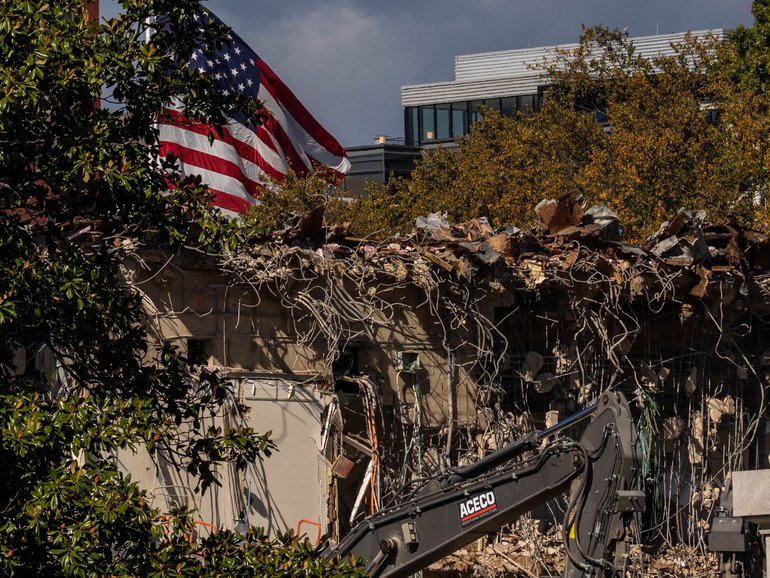 The White House is demolishing the entirety of the East Wing to make way for President Trump’s $200 million ballroom, a construction project that is far more extensive than he initially let on.