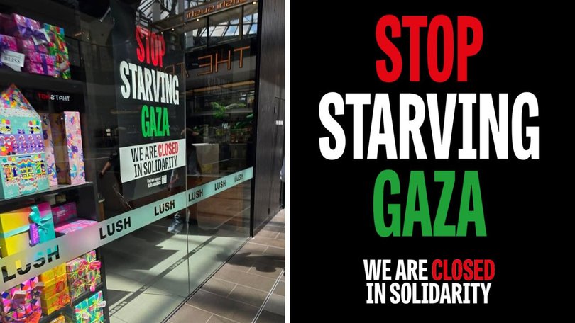 Lush has closed stores and its website in Australia to protest the situation in Gaza.