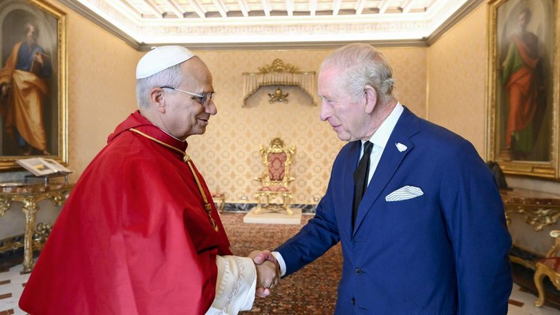 Pope Leo has met King Charles during the British monarch's state visit to the Vatican. (EPA PHOTO)