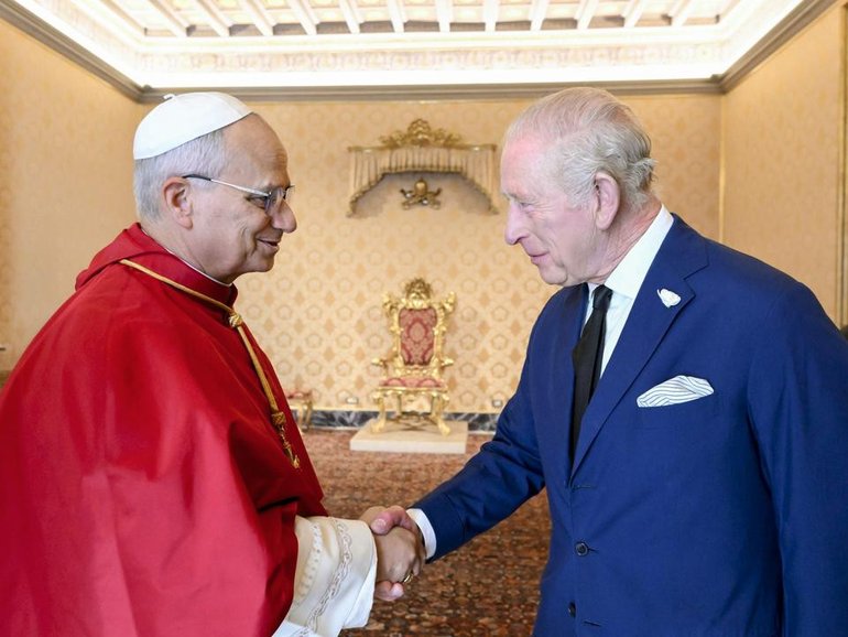 Pope Leo has met King Charles during the British monarch's state visit to the Vatican. (EPA PHOTO)